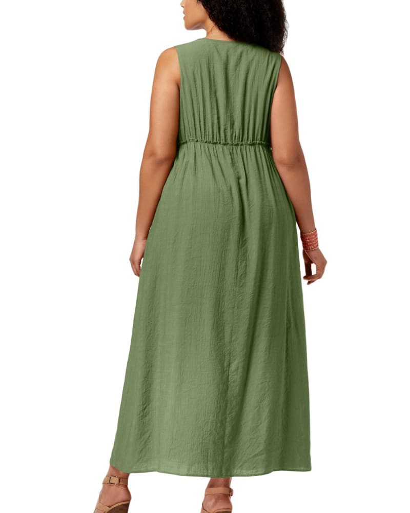 NY Collection Women s Plus Sleeveless Maxi Dress Green Size 1X Green
